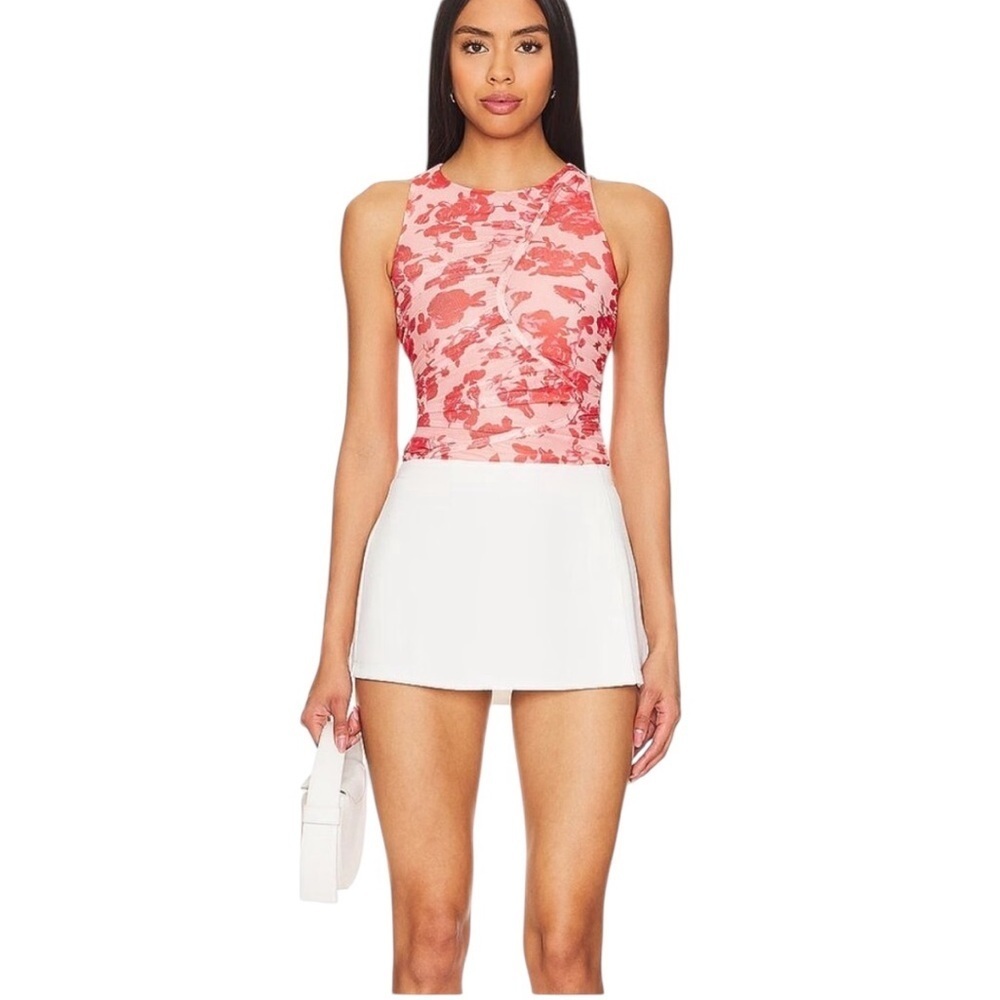 Bardot Felicia Meshed Ruched Floral Top Size 2